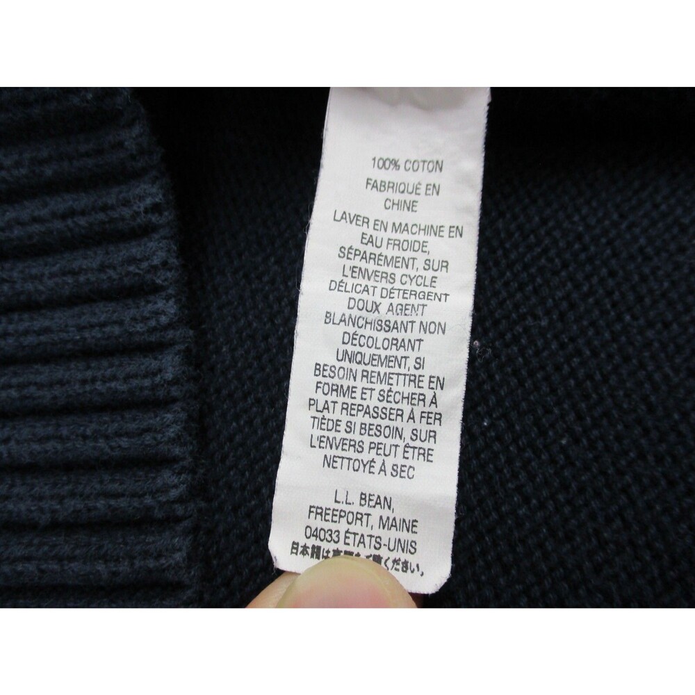 LL Bean Sweater Adult Extra Large XL Blue Pullover Quarter Zip Preppy Mens - Picture 5 of 11